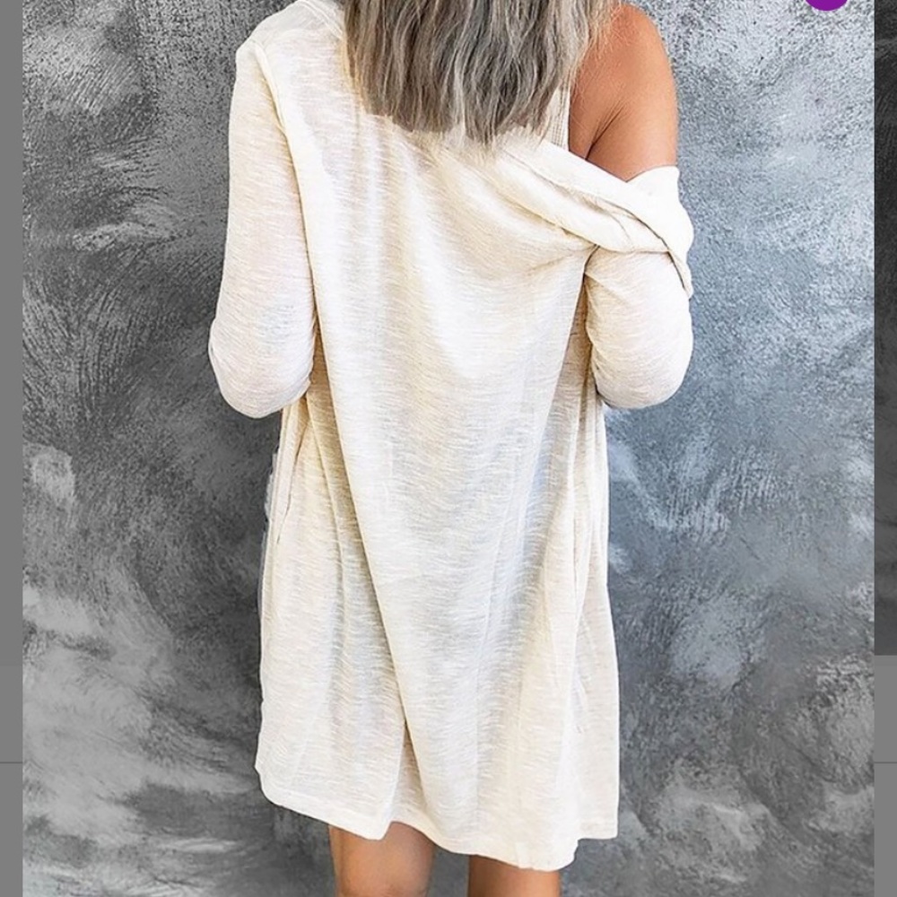 NWT White button front longline cardigan
